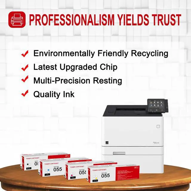 Alt view image 5 of 6 - 3 Pack 055 C/M/Y Toner Cartridge: Compatible CRG-055 Replacement for Canon i-SENSYS LBP660 MF740 Series ImageClass LBP660C LBP664Cdw LBP664Cx MF740C MF741Cdw MF743Cdw MF746Cdw MF740 Series Printer
