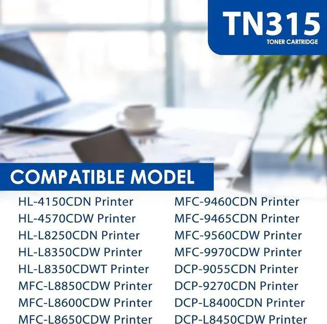 Alt view image 2 of 7 - TN315 Toner Cartridge: 5-pack High Yield 2TN315BK, TN315C, TN315M, TN315Y Replacement for Brother HL-4140CW HL-4570CDW HL-4570CDWT MFC-9560CDW MFC-9970CDW Printer