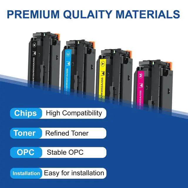 Alt view image 7 of 7 - Toner Cartridge Replacement for HP 414A (Black, Yellow, Cyan, Magenta)