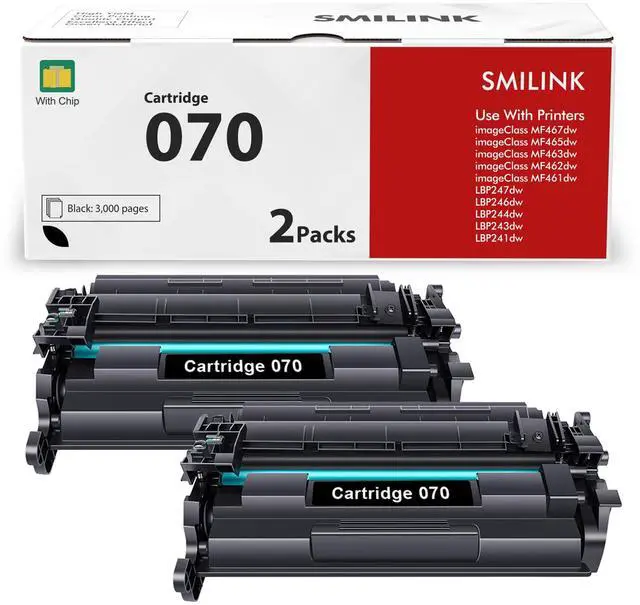 Main image of 070 Black Toner Cartridge: Cartridge 070 2 Pack Compatible for Canon 070 070H CRG070 CRG-070 CRG070H CRG-070H Toner Cartridge for Canon imageCLASS MF465 MF462 LBP247 LBP246 Printer Ink