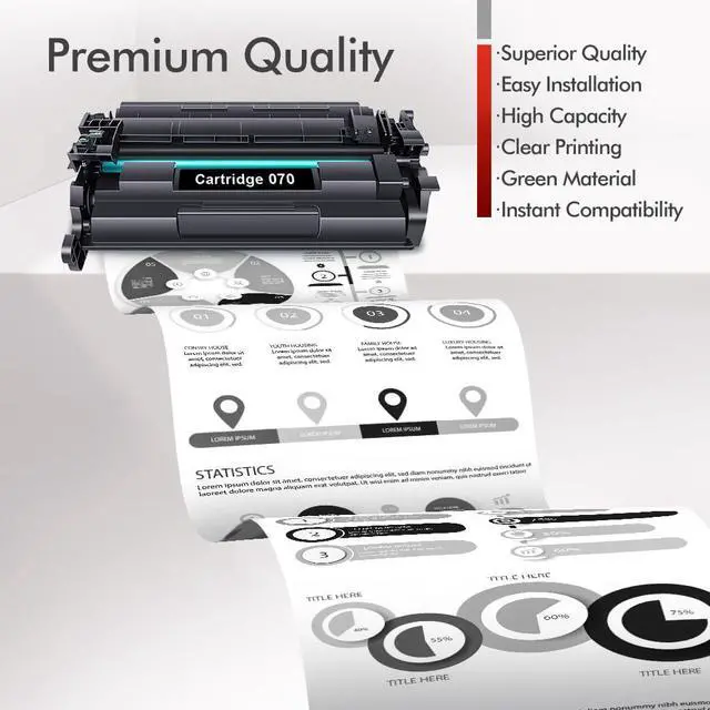 Alt view image 4 of 7 - 070 Black Toner Cartridge: Cartridge 070 2 Pack Compatible for Canon 070 070H CRG070 CRG-070 CRG070H CRG-070H Toner Cartridge for Canon imageCLASS MF465 MF462 LBP247 LBP246 Printer Ink