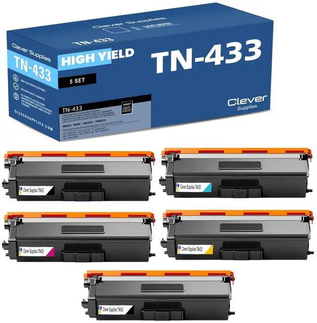 Main image of CS Replacement Compatible with Brother TN433 Toner Cartridges TN-433 TN433BK TN433C TN433Y TN433M to use with HL-L8360CDW HL-L8360CDWT MFC-L9570CDW MFC-L9570CDWT MFC-L8900CDW (5-Color Set)