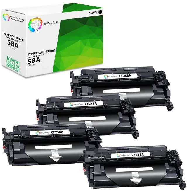 Main image of 58A Toner Cartridge 4 Pack - Compatible Replacement for HP 58A CF258A Black Works with HP LaserJet Pro MFP M428fdw M428fdn, M404n M404dn Printers (3,000 Pages)