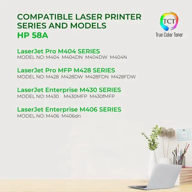 Alt view image 2 of 6 - 58A Toner Cartridge 4 Pack - Compatible Replacement for HP 58A CF258A Black Works with HP LaserJet Pro MFP M428fdw M428fdn, M404n M404dn Printers (3,000 Pages)