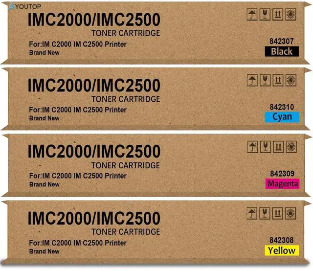 Main image of 4PK IM C2000 IM C2500 Toner Cartridge for 842307 842308 842309 842310 Toner Replacement for Rioch IM C2000 IM C2500 Lanier IM C2000 IM C2500 Savin IM C2000 IM C2500 Printer