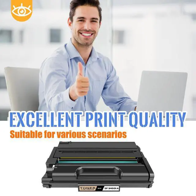Alt view image 6 of 6 - 2 Pack SP 3400LA Black Toner Cartridge (with Chip) | Replacement for Ricoh SP 3400LA Work with Aficio SP 3400 3410 3500 3510 | 406464