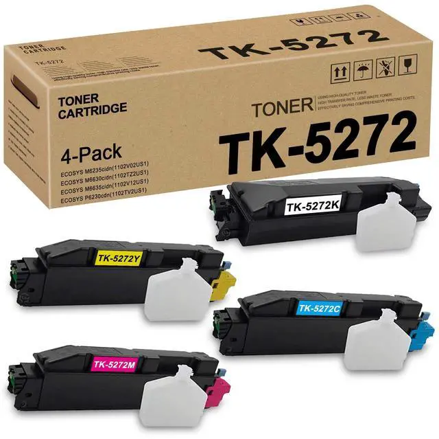 Main image of 4 Pack-1BK+1C+1M+1Y TK5272 TK-5272 1T02TV0US0 1T02TVCUS0 1T02TVBUS0 1T02TVAUS0 Toner Cartridge Replacement for Kyocera ECOSYS M6235cidn (1102V02US1) M6630cidn (1102TZ2US1) Kit Printer, Black