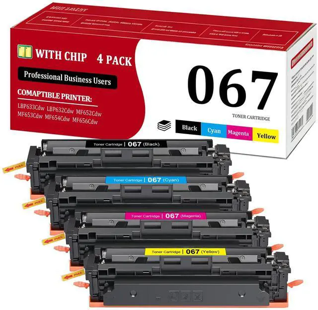 Main image of 067 067H Toner Cartridge High Capacity Set (4 Pack, Bk/C/Y/M) Replacement for Canon 067 Toner, Works with LBP633Cdw LBP632Cdw MF652Cdw MF653Cdw MF654Cdw MF656Cdw Printer