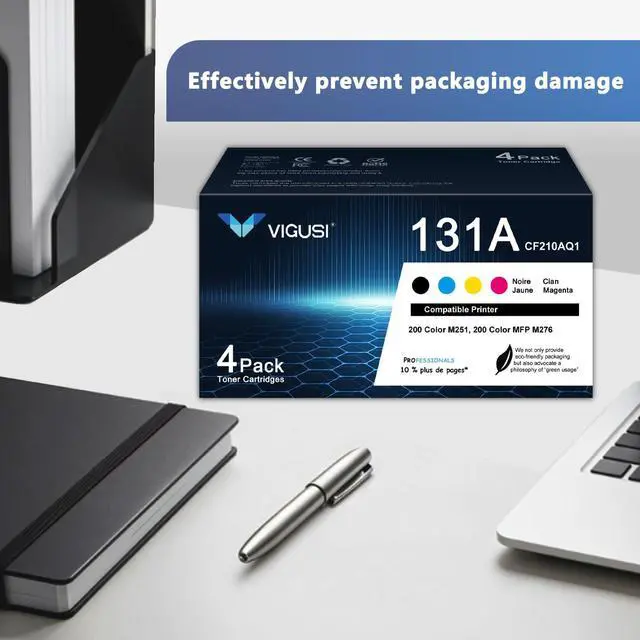 Alt view image 5 of 6 - 131A Toner Cartridges 4-Pack Compatible Raplacement for HP 131A | CF210A CF211A CF212A CF213A for Pro 200 Color M251, Pro 200 Color MFP M276 Printer (Black, Cyan, Magenta, Yellow) CF210AQ1 Toner