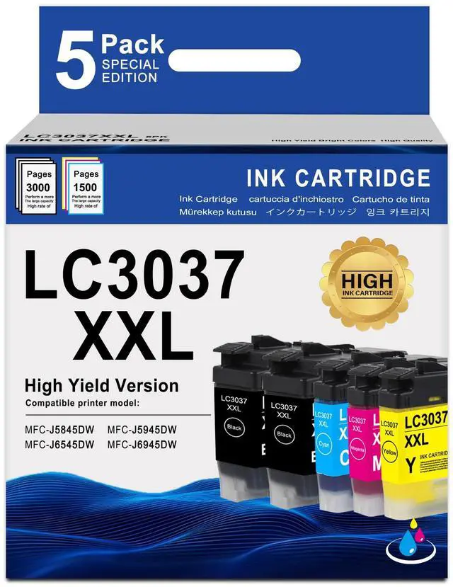 Main image of LC3037 LC3037XXL Ink Cartridges Replacement for Brother LC3037BK LC3037C LC3037M LC3037Y Ink Super High-Yield Work for MFC-J5945DW MFC-J5845DW MFC-J6545DW MFC-J6945DW Printers (5 Pack)