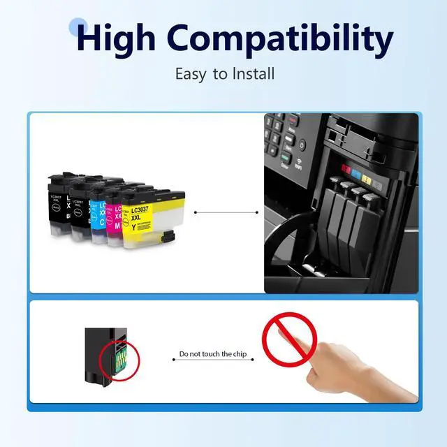 Alt view image 6 of 7 - LC3037 LC3037XXL Ink Cartridges Replacement for Brother LC3037BK LC3037C LC3037M LC3037Y Ink Super High-Yield Work for MFC-J5945DW MFC-J5845DW MFC-J6545DW MFC-J6945DW Printers (5 Pack)
