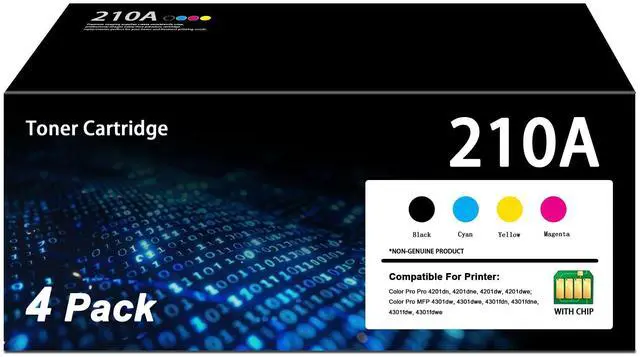 Main image of 210A Toner Cartridges 4 Pack (with Chip) Replacement for HP 210A Toner Cartridges for Color LaserJ Pro MFP 4301fdw Toner MFP Pro 4301fdn 4201dw 4201dn 4301 4201 Series Printer