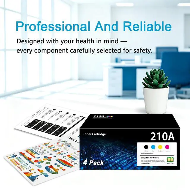 Alt view image 7 of 7 - 210A Toner Cartridges 4 Pack (with Chip) Replacement for HP 210A Toner Cartridges for Color LaserJ Pro MFP 4301fdw Toner MFP Pro 4301fdn 4201dw 4201dn 4301 4201 Series Printer