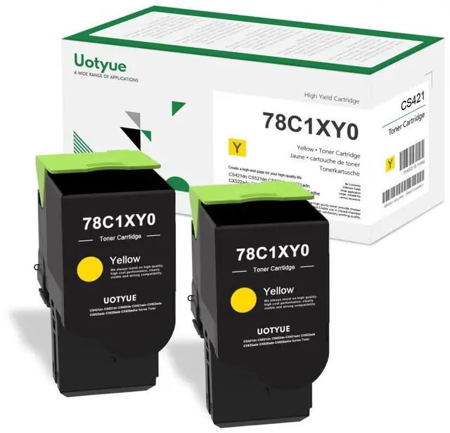 Main image of 78C1XY0 Yellow Extra High Yield Toner Cartridge (2-Pack) - Compatible 78C1XY0 Toner Replacement for Lexmark CX625adhe CS421dn CS521dn CS622de CX421adn CX522ade CX622ade CX625ade Printer