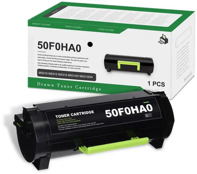 Main image of 50F0HA0 Black Toner Cartridge(1-Pack) - Compatible 500HA High Yield Toner Cartridge Replacement for Lexmark MS310 MS312 MS315 MS310D MS310DN MS312DN MS312DNw MS315DN MS410D MS410DN MS510DN Printer