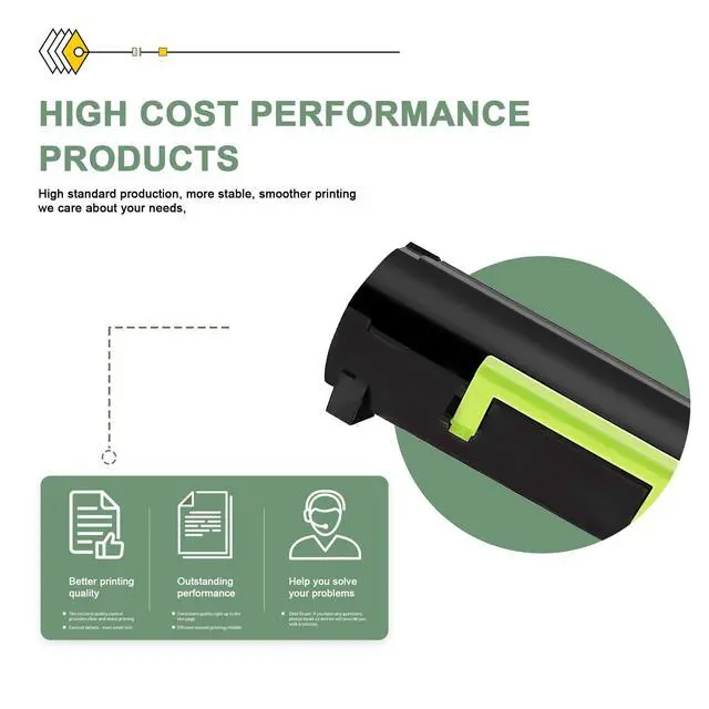 Alt view image 5 of 6 - 50F0HA0 Black Toner Cartridge(1-Pack) - Compatible 500HA High Yield Toner Cartridge Replacement for Lexmark MS310 MS312 MS315 MS310D MS310DN MS312DN MS312DNw MS315DN MS410D MS410DN MS510DN Printer