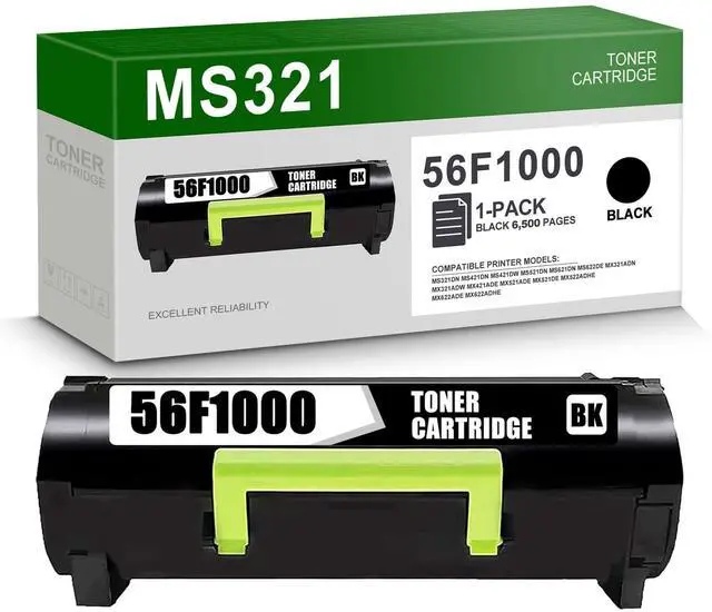 Main image of 56F1000 High Yield Black Toner Cartridge Replacement for Lexmark 56F1000 Toner Cartridge MX521de MS621dn MS622de MS321dn MS421dn MS421dw MS521dn MX321adn MX321adw MX421ade MX521ade Printer(1-Pack)