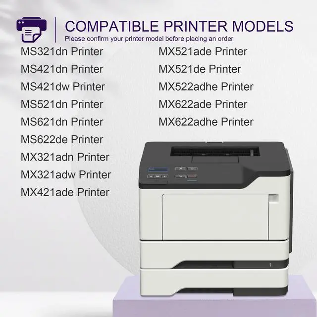 Alt view image 2 of 6 - 56F1000 High Yield Black Toner Cartridge Replacement for Lexmark 56F1000 Toner Cartridge MX521de MS621dn MS622de MS321dn MS421dn MS421dw MS521dn MX321adn MX321adw MX421ade MX521ade Printer(1-Pack)