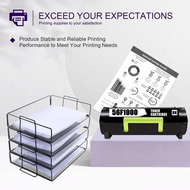 Alt view image 5 of 6 - 56F1000 High Yield Black Toner Cartridge Replacement for Lexmark 56F1000 Toner Cartridge MX521de MS621dn MS622de MS321dn MS421dn MS421dw MS521dn MX321adn MX321adw MX421ade MX521ade Printer(1-Pack)