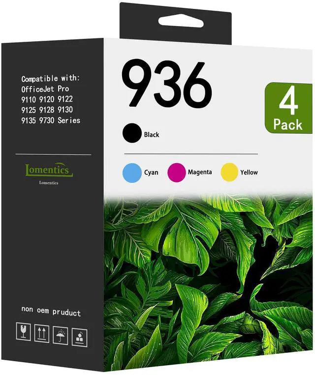 Main image of 936 Black, Cyan, Magenta, Yellow Ink Cartridges (4-Pack) Compatible 936 Ink Cartridges Replacement for 936 Ink Work with OfficeJet Pro 9110 9120 9122 9125 9128 9130 9135 9730 Printers
