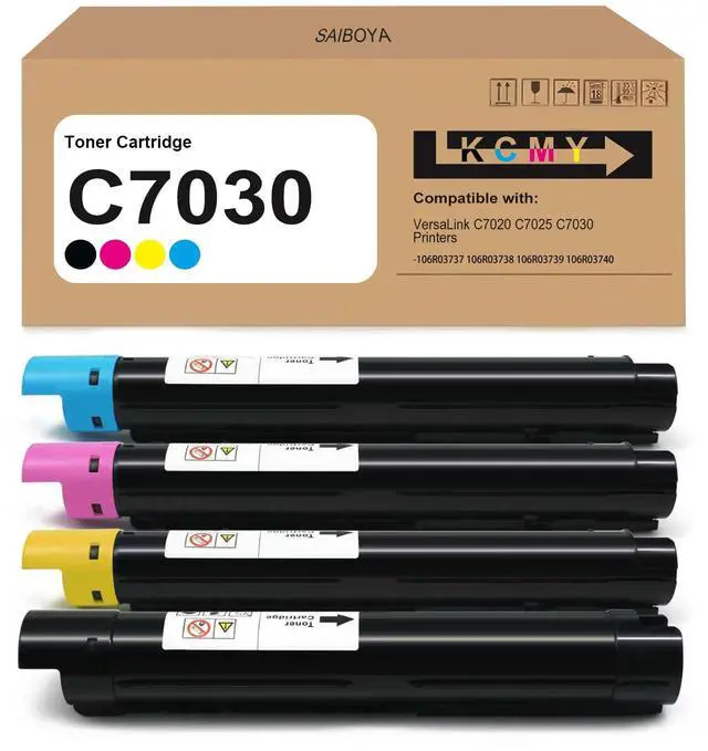 Main image of C7020 C7025 C7030 High Yield Toner Cartridge Compatible Xerox VersaLink C7020 C7025 C7030 C7035 Printer-106R03737 106R03738 106R03739 106R03740 Toner (Black Magenta Cyan Yellow)
