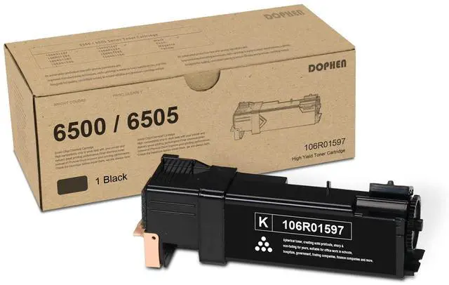 Main image of Phaser 6500 Black Toner Cartridge 106R01597 - Doph 1 Pack High Capacity 106R01597 Toner Replacement for Xerox Phaser 6500 6500n WorkCentre 6505 6505dn Printer