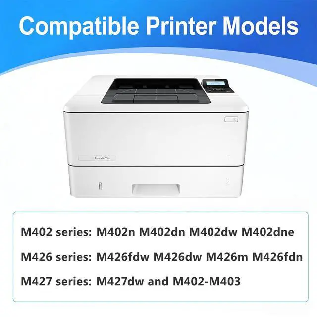 Alt view image 2 of 6 - CF226A 26A Black Toner Cartridge 1-Pack Replacement for HP 26A CF226A 26X CF226X Work for Laser Pro M402n M426fdw M402dn M402dw M402m M402 Pro MFP M427dw M426dw M426fdn M426 Series Printer