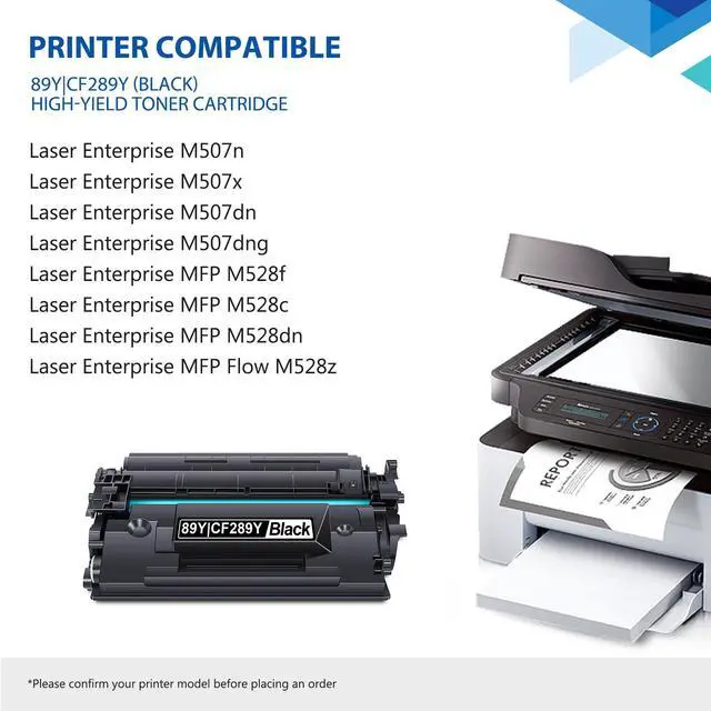 Alt view image 2 of 7 - 89Y Toner Cartridge with Chip 2PK Compatible Replacement for HP 89Y Extra-High-Yield Black Toner Cartridge, CF289Y 89X 89A to use with Laser Enterprise M507 Series, Enterprise MFP M528 Series Printer