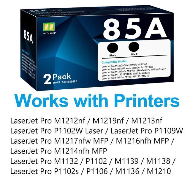 Alt view image 2 of 6 - 85A Toner Cartridge 2-Pack Replacement for 85A CE285A Toner with Laser Jet Pro P1102W P1102 P1106 P1109W M1217nfw M1212nf M1213nf M1219nf M1210 M1136 M1132 M1138 M1139 Printer Black ink cartridge