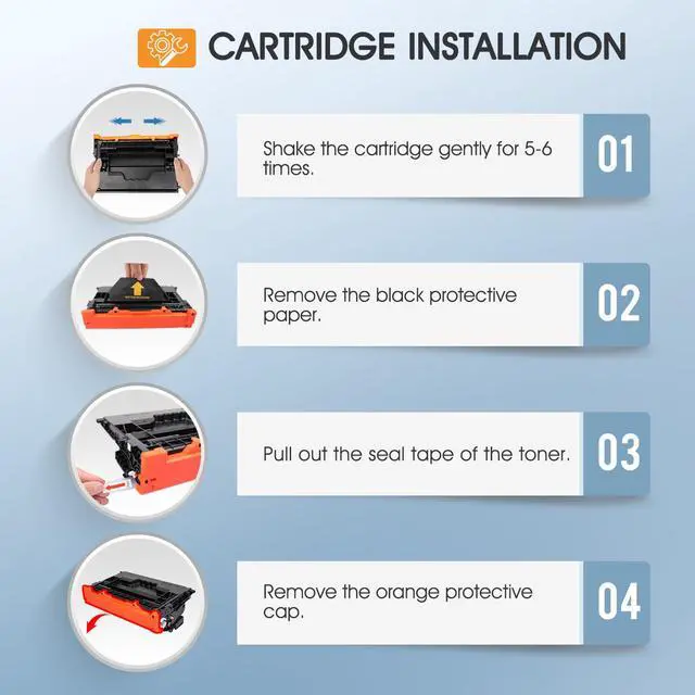 Alt view image 4 of 6 - CF237A 37A Black Toner Cartridge 4-Pack CF237A 37X CF237X M607 M608 M609 | Compatible for HP 37A Black Toner Cartridge for Enterprise M607n M607dn M608n M608dn MFP M631 M632 M633 Series Printer