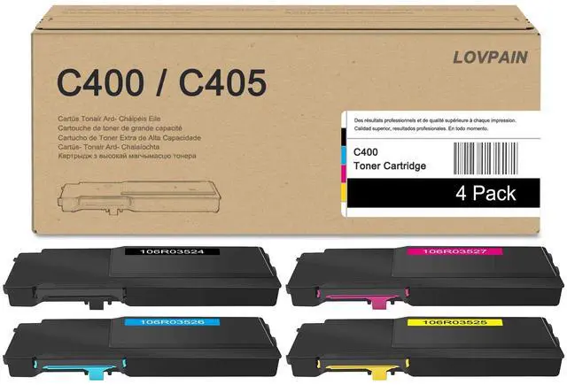 Main image of VersaLink C400/C405 Extra High Capacity Toner (4 Pack, 1BK/1C/1M/1Y) - Lovpa 106R03524 106R03526 106R03527 106R03525 Toner Replacement for Xerox VersaLink C400 C400D C400DN C405 C405DN C405N Printer