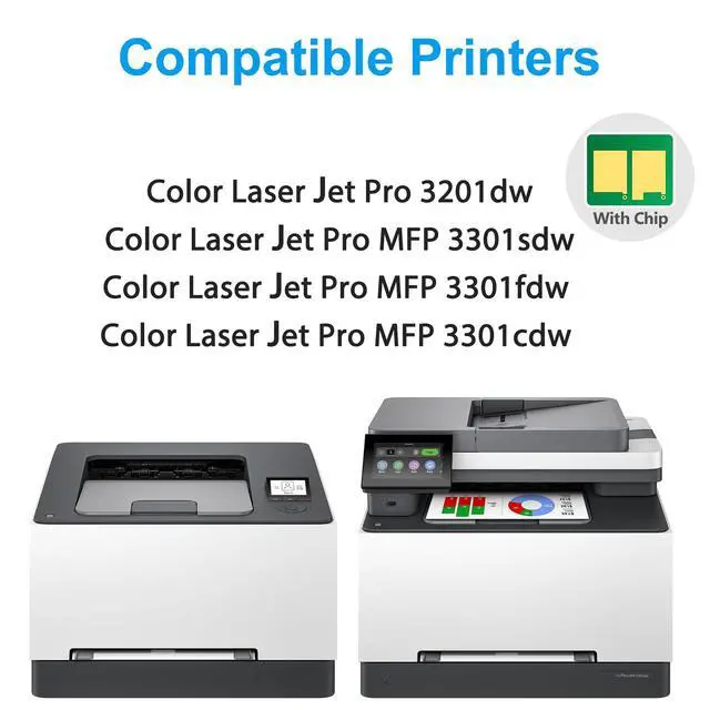 Alt view image 2 of 7 - 218A Toner Cartridges 4 Pack MFP 3301sdw 3201dw 3301fdw Toner Compatible for HP 218A 218X Works for Color Laser jet Pro MFP 3301sdw 3201dw 3301fdw 3301cdw 3201 3301 Printer (with Chip,BK/C/M/Y)