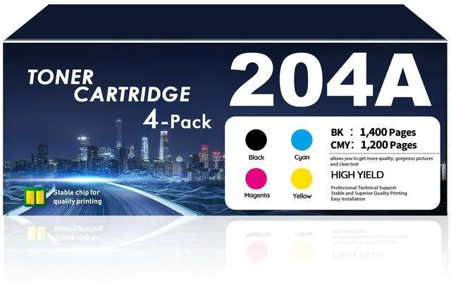 Main image of 204A Toner Cartridges 4 Pack M180nw Compatible for HP 204A CF510A CF511A CF512A CF513A Color LaserJet Pro MFP M180nw M180n M181fw M181fdw M154a M154nw Printer (Black/Cyan/Magenta/Yellow)