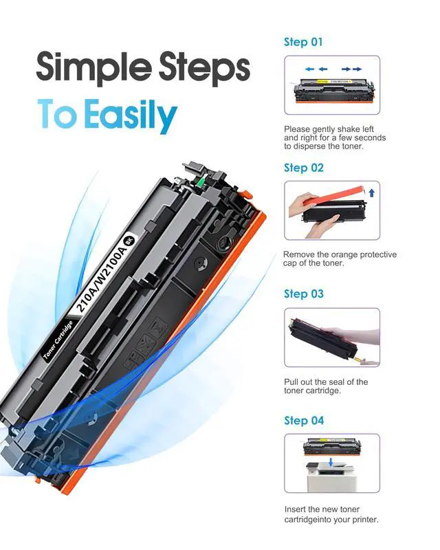 Alt view image 5 of 7 - 210A 210X Black High-Yield Toner Cartridges Replacement for HP 210A W2100A Toner Cartridges Work with Color Laser pro MFP 4301fdw 4301dn 4301dw, Pro 4201dw 4201dn(2 Pack, Black)