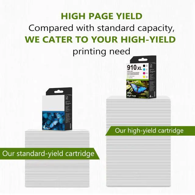 Alt view image 4 of 7 - 910XL High Yield Ink Cartridges (4-Pack,Black/Cyan/Magenta/Yellow) Compatible 910 XL Ink Replacement for HP 910 910XL Ink Cartridges Office 8010 8015 8018 8022 Pro 8020 8025 8028 8030 8035 Printer