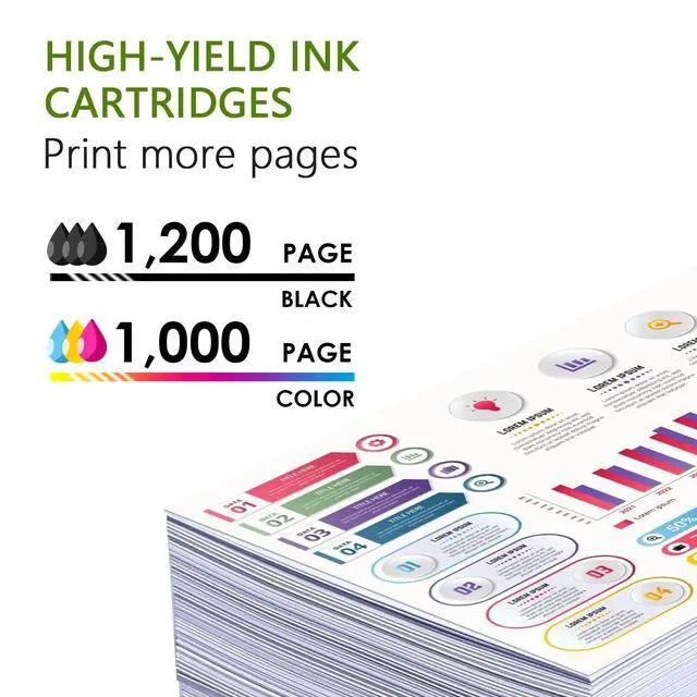 Alt view image 3 of 7 - 910XL High Yield Ink Cartridges (4-Pack,Black/Cyan/Magenta/Yellow) Compatible 910 XL Ink Replacement for HP 910 910XL Ink Cartridges Office 8010 8015 8018 8022 Pro 8020 8025 8028 8030 8035 Printer