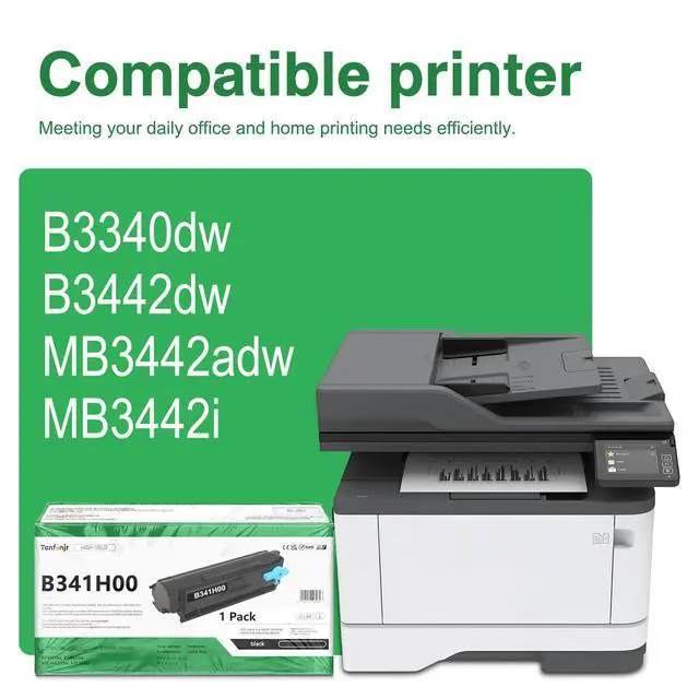 Alt view image 2 of 7 - B341H00 High Yield Black Toner Cartridge 1-Pack, Compatible Replacement for Lexmark B341H00, Work with B3340dw B3442dw MB3442adw MB3442i Printer
