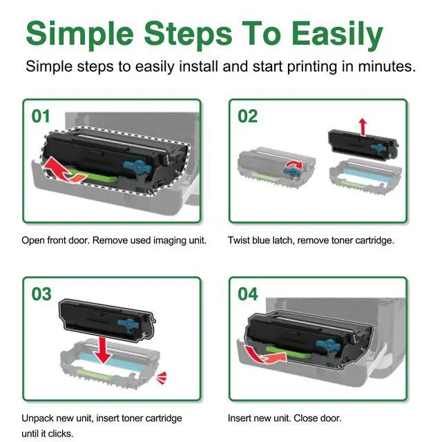 Alt view image 7 of 7 - B341H00 High Yield Black Toner Cartridge 1-Pack, Compatible Replacement for Lexmark B341H00, Work with B3340dw B3442dw MB3442adw MB3442i Printer
