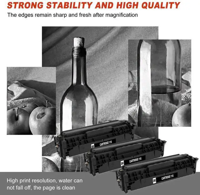 Alt view image 4 of 6 - 3-Pack Black CRG 118 High Yield Toner Cartridge Compatible for Canon CRG 118 Color imageCLASS MF8380Cdw MF8350Cdn/Cn/C LBP7200C/Cd/Cn/Cdn LBP7210Cdn LBP7600C LBP7660Cdn (Pages up to 3,900 Page)