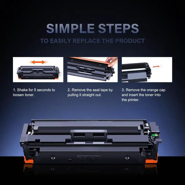 Alt view image 7 of 7 - 410A Toner Cartridges 4 Pack (C/M/Y/K) Replacement for 410A 410X Toner Cartridge CF410A CF411A CF412A CF413A CF410X Work Pro M477fdw M477fdn M452dn M452dw M452nw MFP M477fnw Toner Printer with Chip