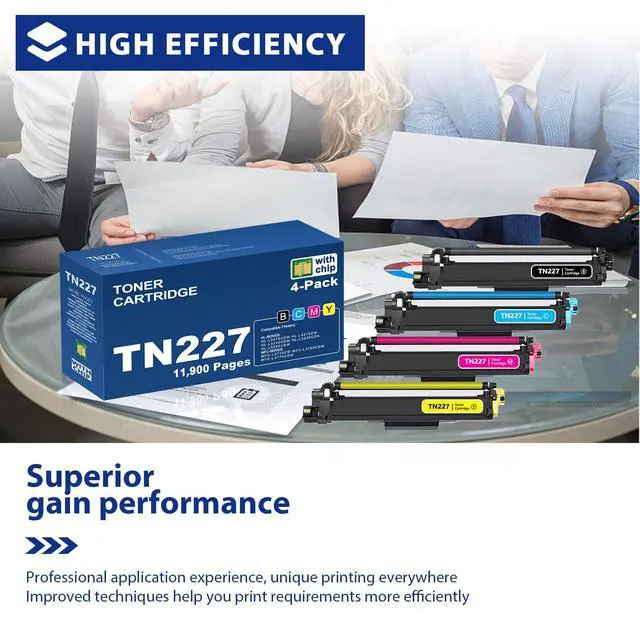 Alt view image 7 of 7 - TN227 TN-227BK/C/M/Y High Yield Toner Cartridge Replacement for Btother TN-227 TN 227 TN-223BK/C/M/Y TN223 with HL-L3270CDW MFC-L3770CDW HL-L3290CDW MFC-L3750CDW HL-L3210CW Printer (4 Pack)