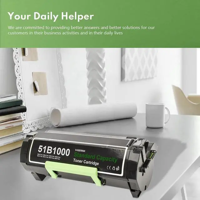 Alt view image 6 of 6 - 51B1000 High Yield Toner Cartridge Black (2-Pack, 3,000 Pages) Replacement for Lexmark 51B1000 Toner Cartridge MS317dn MX317dn MS417dn MX417de MS517dn MX517de MS617dn MS617de Printers