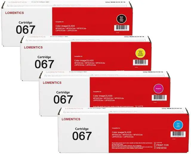 Main image of 067 Toner Cartridges (4-Pack, Black/Cyan/Magenta/Yellow) - 067 Toner Cartridge Set Compatible 067 067H Works with MF656Cdw, MF654Cdw, MF653Cdw, LBP633Cdw, LBP632Cdw Printer