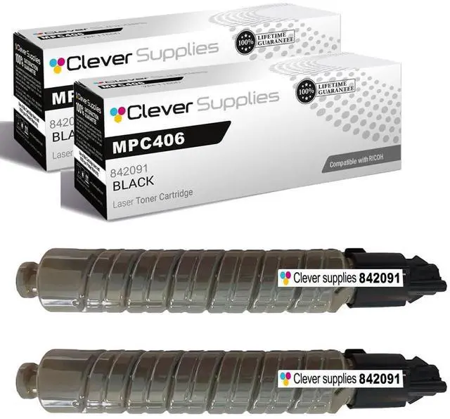 Main image of CS Replacement Compatible with Ricoh C306 MPC406 Toner Cartridge 842091 to use with MPC306 MPC307 (Black, 2-Pack)