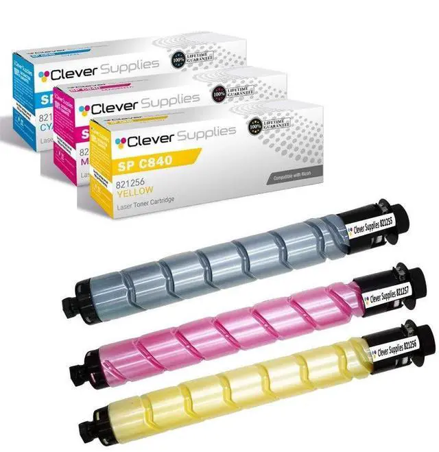 Main image of CS Replacement Toner Cartridge Compatible with Ricoh SP C840 821258 Cyan 821257 Magenta 821256 Yellow Aficio SP C840 C842 Toner Cartridge 3 Color Set