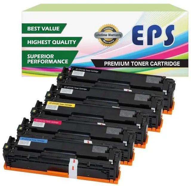 Main image of 5 Pack Replacement Toner Cartridge Hp 131a for Hp Laserjet Pro M251 M276 (2 x CF210X, 1xCF211A, 1xCF212A, 1x CF213A)
