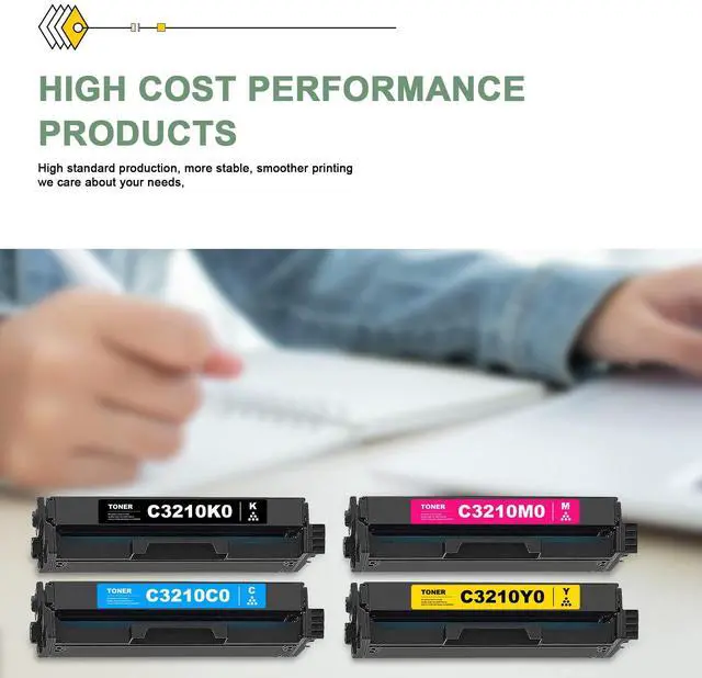 Alt view image 6 of 7 - C3210K0 C3210C0 C3210M0 C3210Y0 Toner Cartridges(4-Pack, 1BK/1C/1M/1Y) Replacement for Lexmark C3210 High Yield Toner Cartridge Set Work for C3224, C3326, C3426, MC3224, MC3326, MC3426 Printer