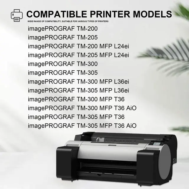 Alt view image 2 of 5 - PFI120 130-ml Ink Tank (3-Pack, Cyan, Magenta, Yellow) VASRINK Compatible PFI120C PFI120M PFI120Y Replacement for Canon TM-205 TM-300 TM-305 Printer