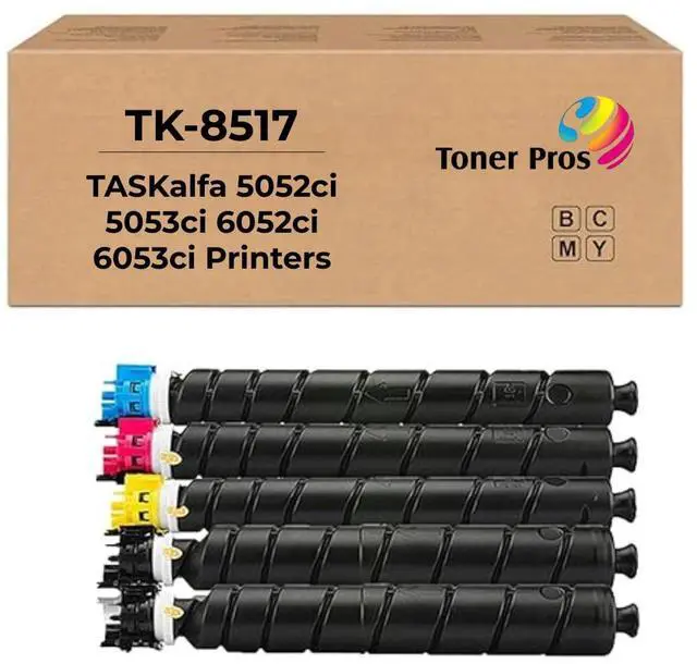 Main image of Replacement TK-8517 Toner Cartridge - Compatible for Kyocera TASKalfa 5052ci 5053ci 6052ci 6053ci Color Printers, 4 Color Pack: KCMY - Yield 30,000 Black & 20,000 Colors Pages