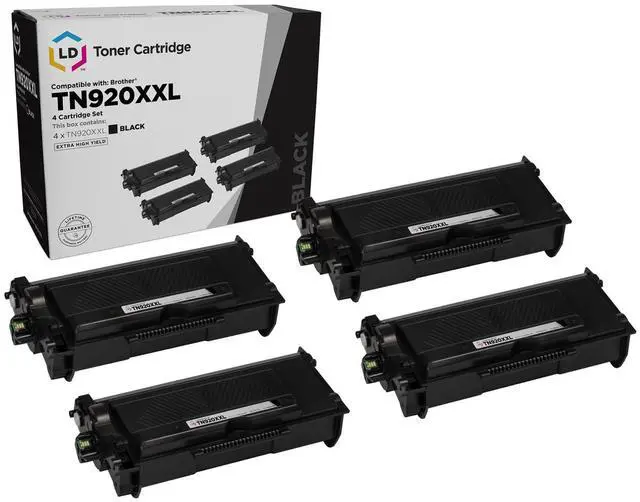 Main image of Products Compatible Toner for Brother TN920XXL Black, 4-Pack | For Brother HL-L5xxx/L62xx/L6415/EX415, DCP-L5510DN, MFC-L57xx/L69xx/L6810/EX915 (US). 11,000-page yie